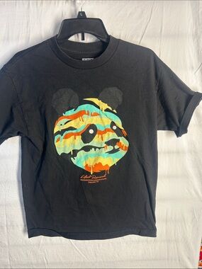 Lrg Black Tee with Dripping Multicolor Panda Graphic